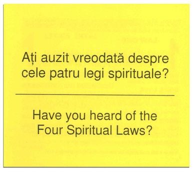 Have you heard of the Four Spiritual Laws? - Romanian/English