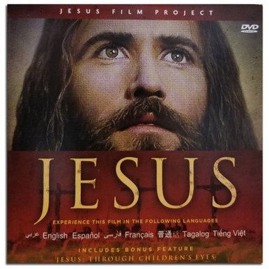 Jesus Film DVD - 8 Languages  (includes bonus video - JESUS: Through Children's Eyes)