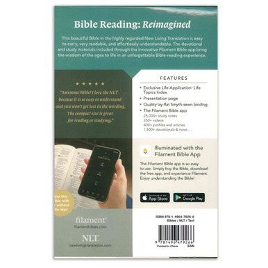 NLT - Compact Bible, Filament Enabled (Black Mountainscape)