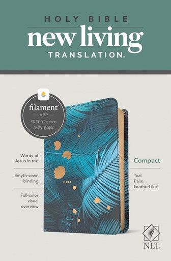 NLT Holy Bible, Filament Enabled, Compact Teal Palm