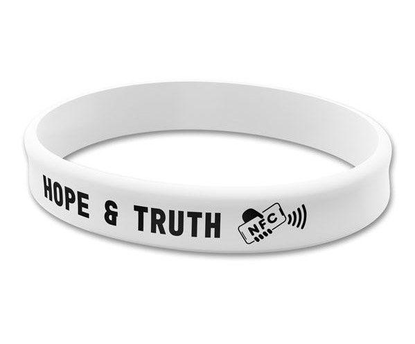 NFC Wristband - Wireless Bible App, Color: White