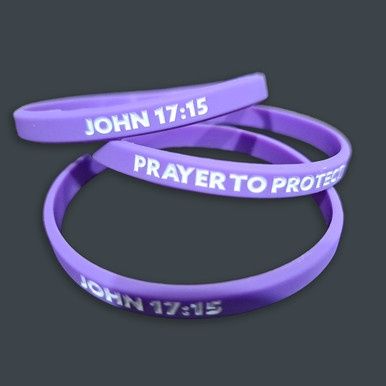 Faith Band, 180mm, Purple, John 17:15, Prayer to Protect