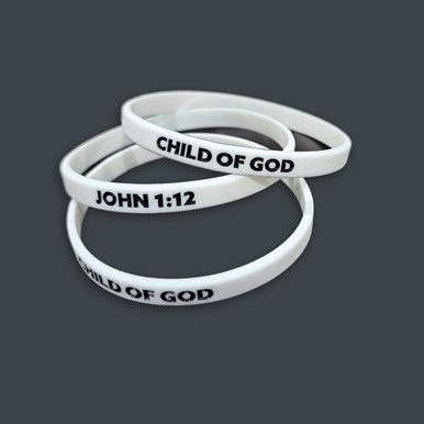 Faith Band, White: John 1:12, Child of God - Sm
