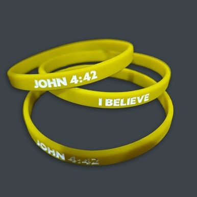 Faith Band, Yellow: John 4:42, I Believe - Sm