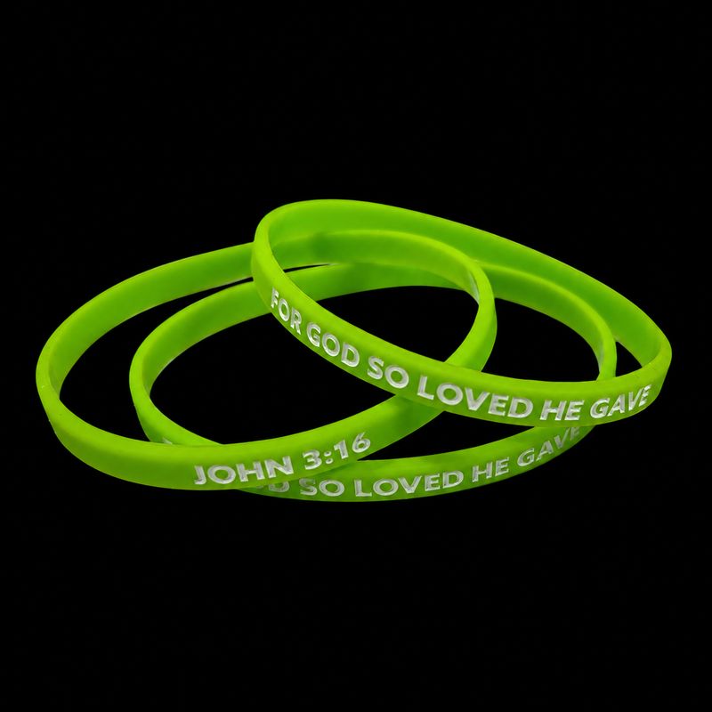 Faith Band, 202mm, Green, John 3:16, For God so Loved He Gave