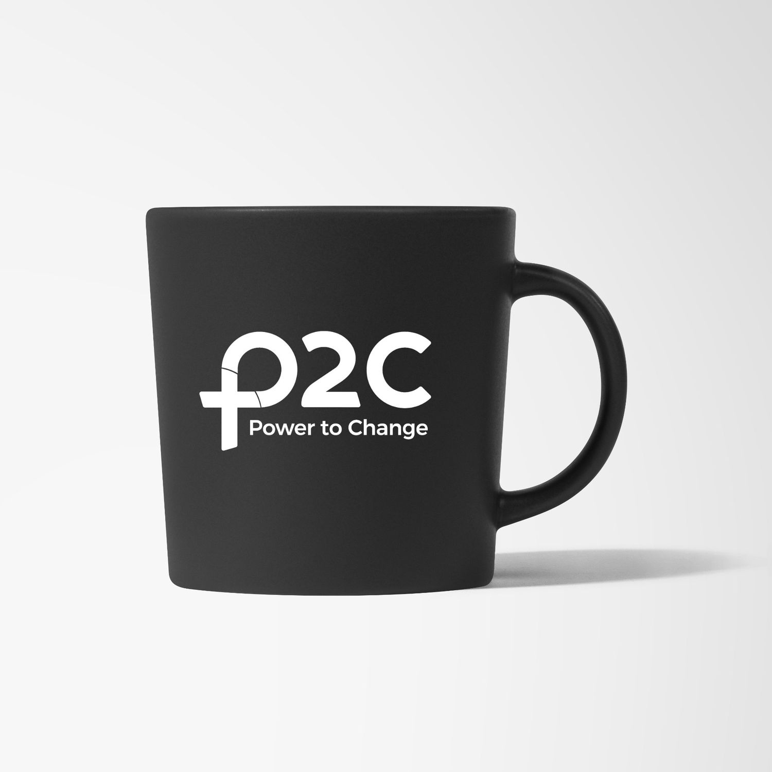 P2C Branded Coloured Matte Stoneware Mug, Colour: Black