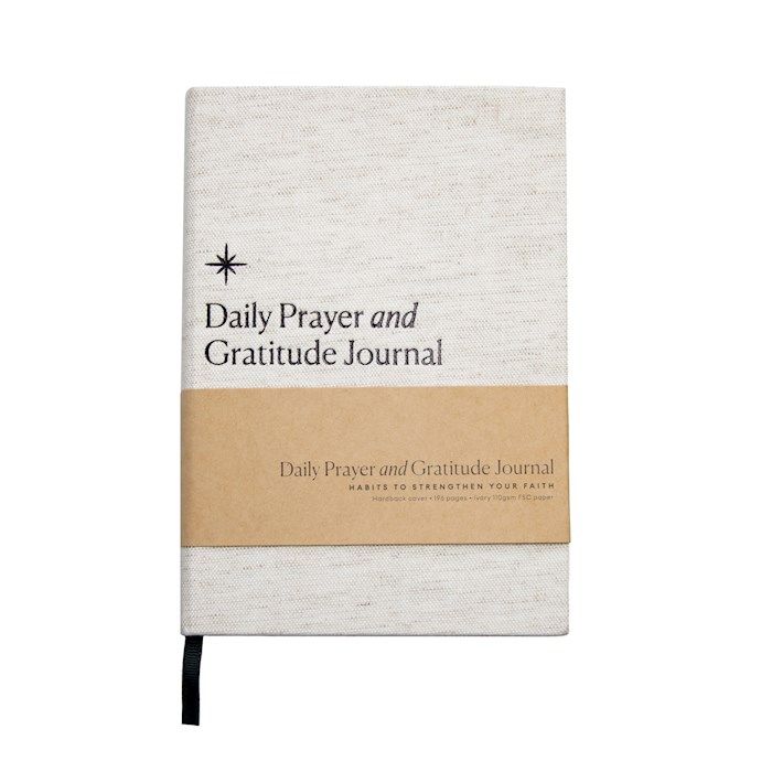 Daily Prayer And Gratitude Journal-White/Cream Cloth Over Board