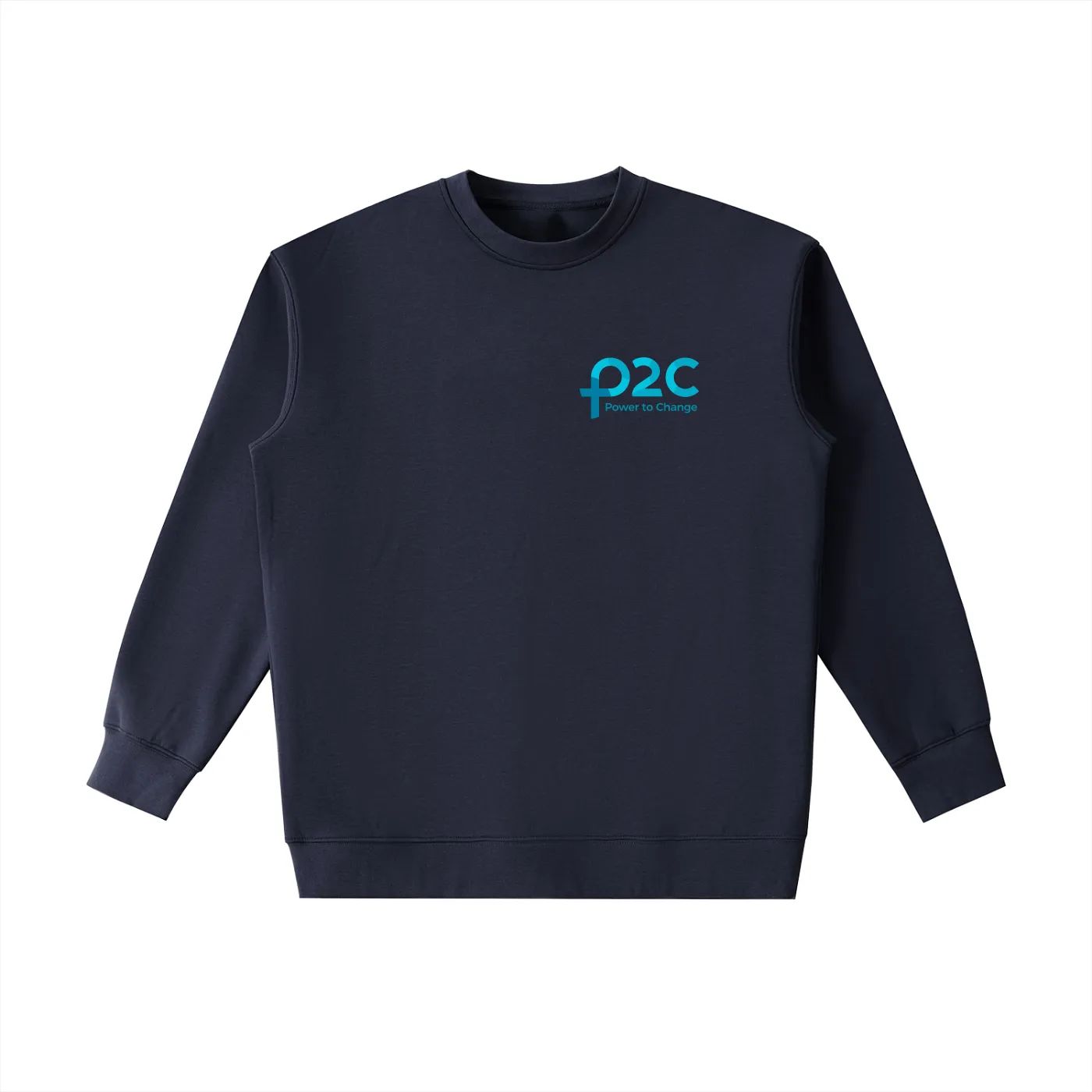 P2C Logo Crewneck Sweatshirt, Colour: Navy, Logo: Default (Blue), Size: S