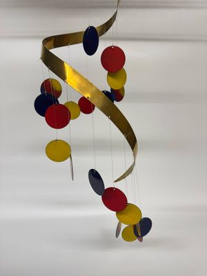 Hanging Enameled Metal & Brass Mobile