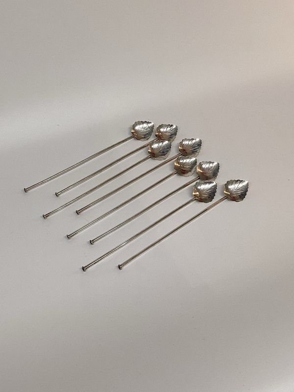 Sterling Silver Iced Tea Spoons/Straws, set of 8