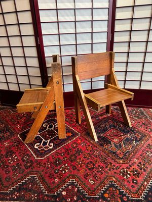 Vintage Rustic Handmade Chairs, pair