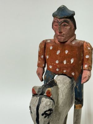 Folk Art Horseman Sculpture