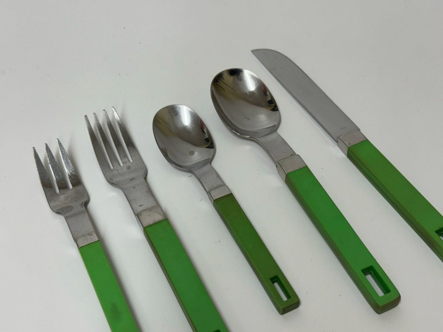 Supreme Cutlery Japan Green Handled Flatware, 56 pcs