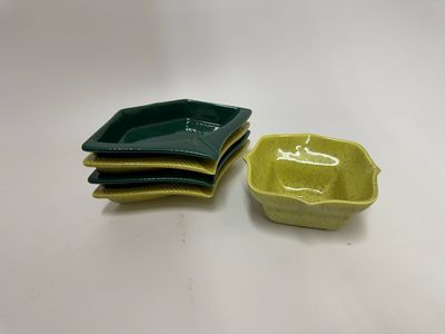 Mid Century Ceramic Chip & Dip Set, 6pc