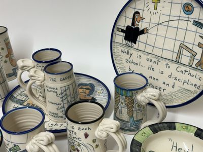 Tom Edwards 'Wallyware' Art Pottery, set of 13