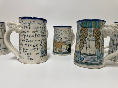 Tom Edwards 'Wallyware' Art Pottery, set of 13