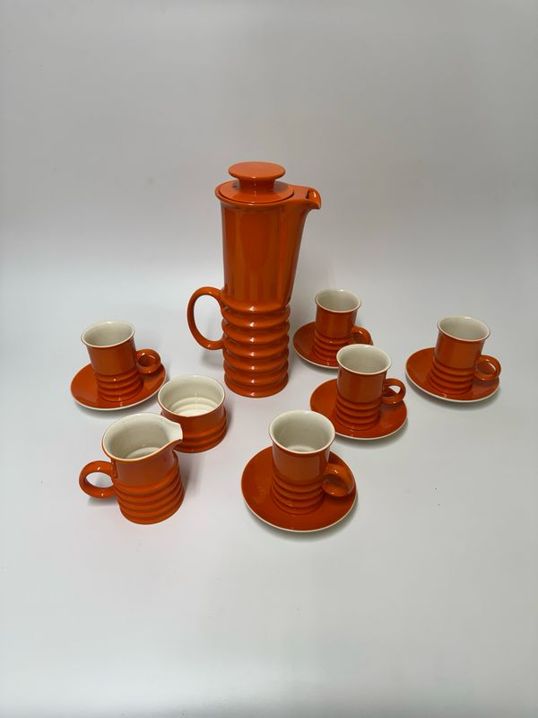 Carltonware Mid Century Orange Coffee Set, 13pcs