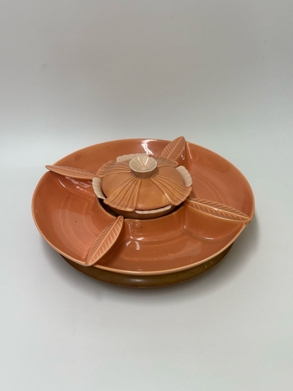 California Pottery Mid Century Chip + Dip Set