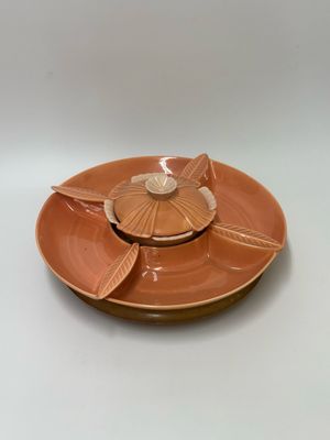 California Pottery Mid Century Chip + Dip Set