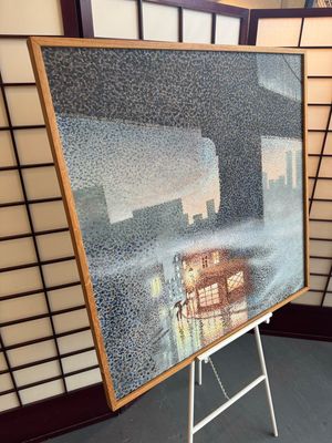 Robert Oleson Large Scale Cityscape on Canvas