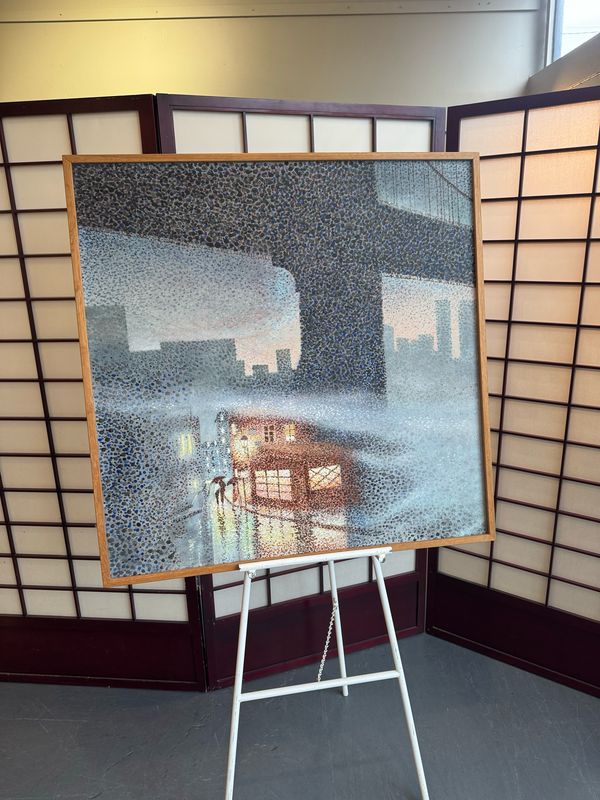 Robert Oleson Large Scale Cityscape on Canvas