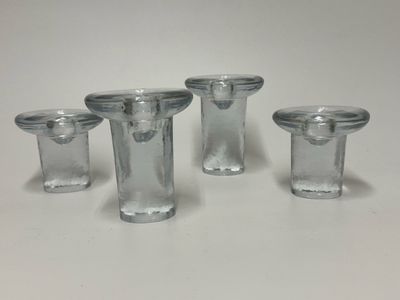 Blenko 'Ice Glass' Mushroom Candle Holders, set of 4
