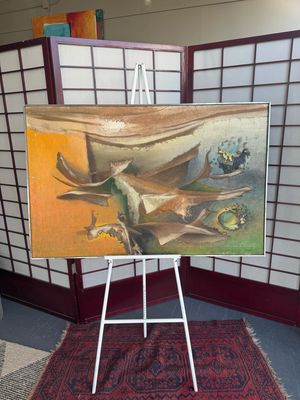 Arthur C. Frick Large Abstract Mixed Media Painting