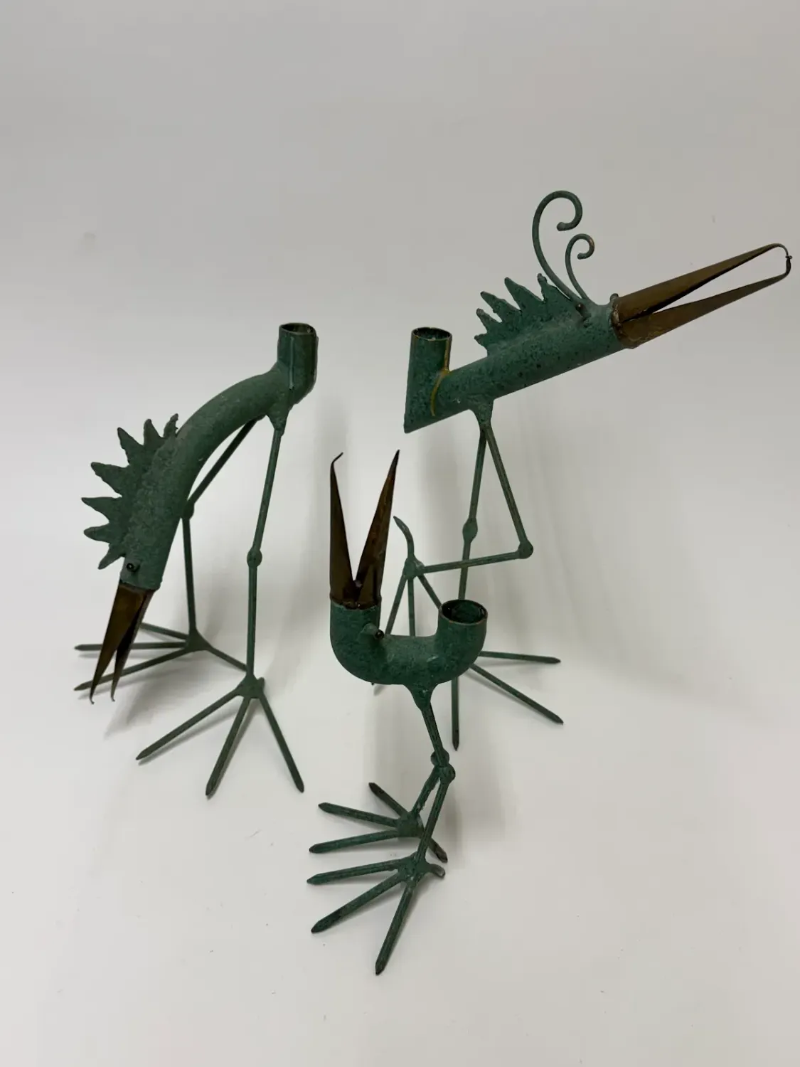 Gino Bushini MCM Bird Candle Holder Sculptures-Set of 3