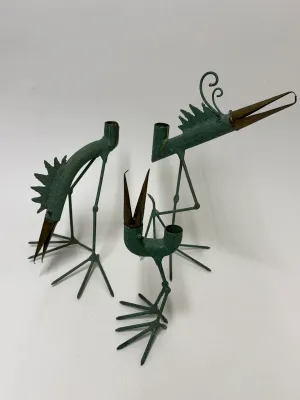 Gino Bushini MCM Bird Candle Holder Sculptures-Set of 3