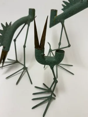 Gino Bushini MCM Bird Candle Holder Sculptures-Set of 3