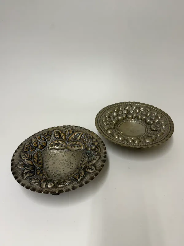 Bolivano Brazil Footed Metal Bowls-Pair