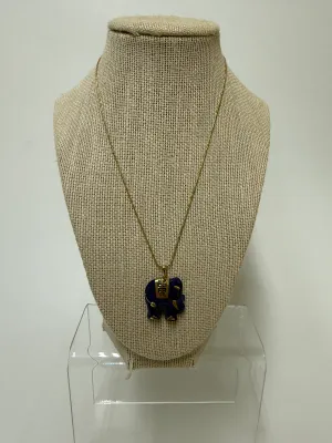 14K Lapis Lazuli Elephant Pendant Necklace