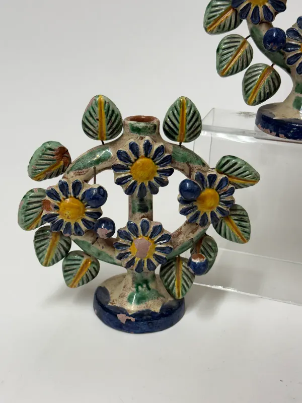 1970's Tree of Life Mexican Candelabra-Pair