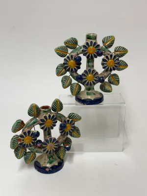 1970's Tree of Life Mexican Candelabra-Pair