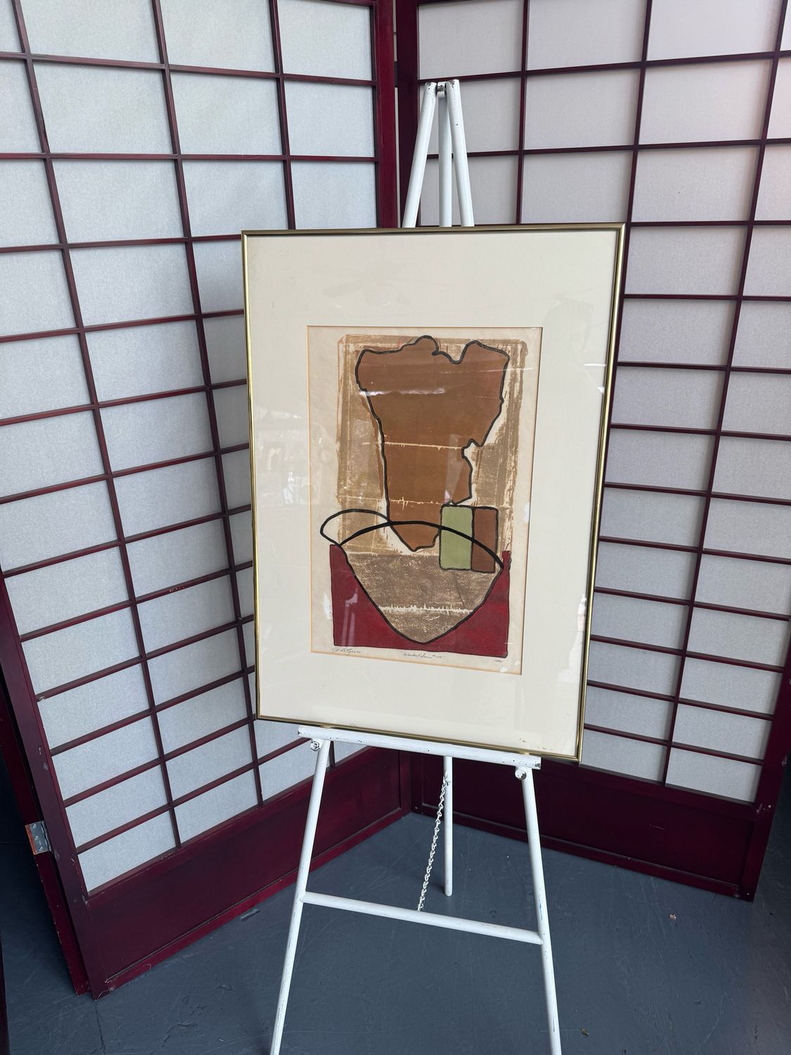 Judith Beale Woodcut Print in Frame