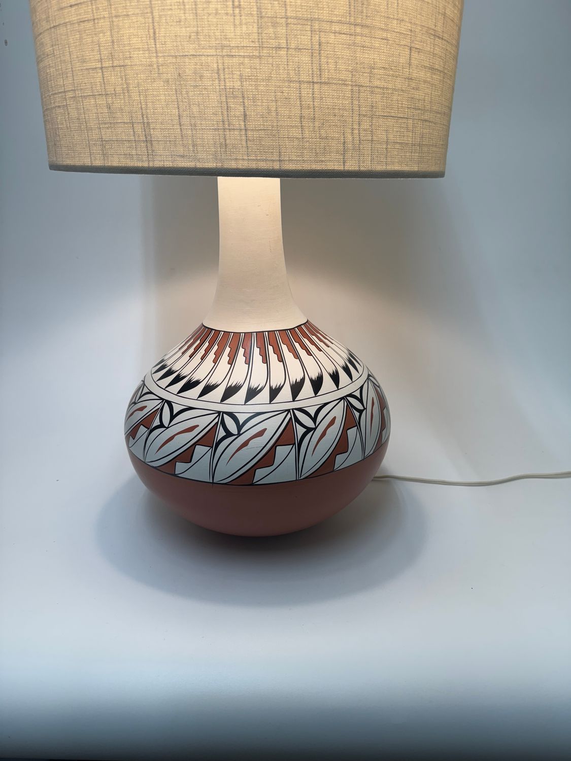 Native Pottery Painted Ceramic Table Lamp