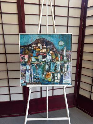 Robert L. Davis Original Dockside Painting on Board
