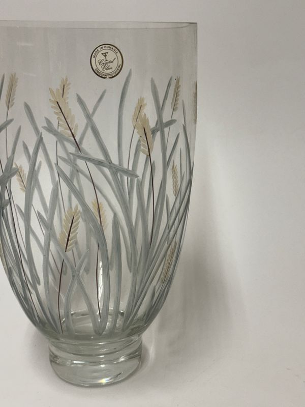Romanion Crystal Vase with Wheat Motif