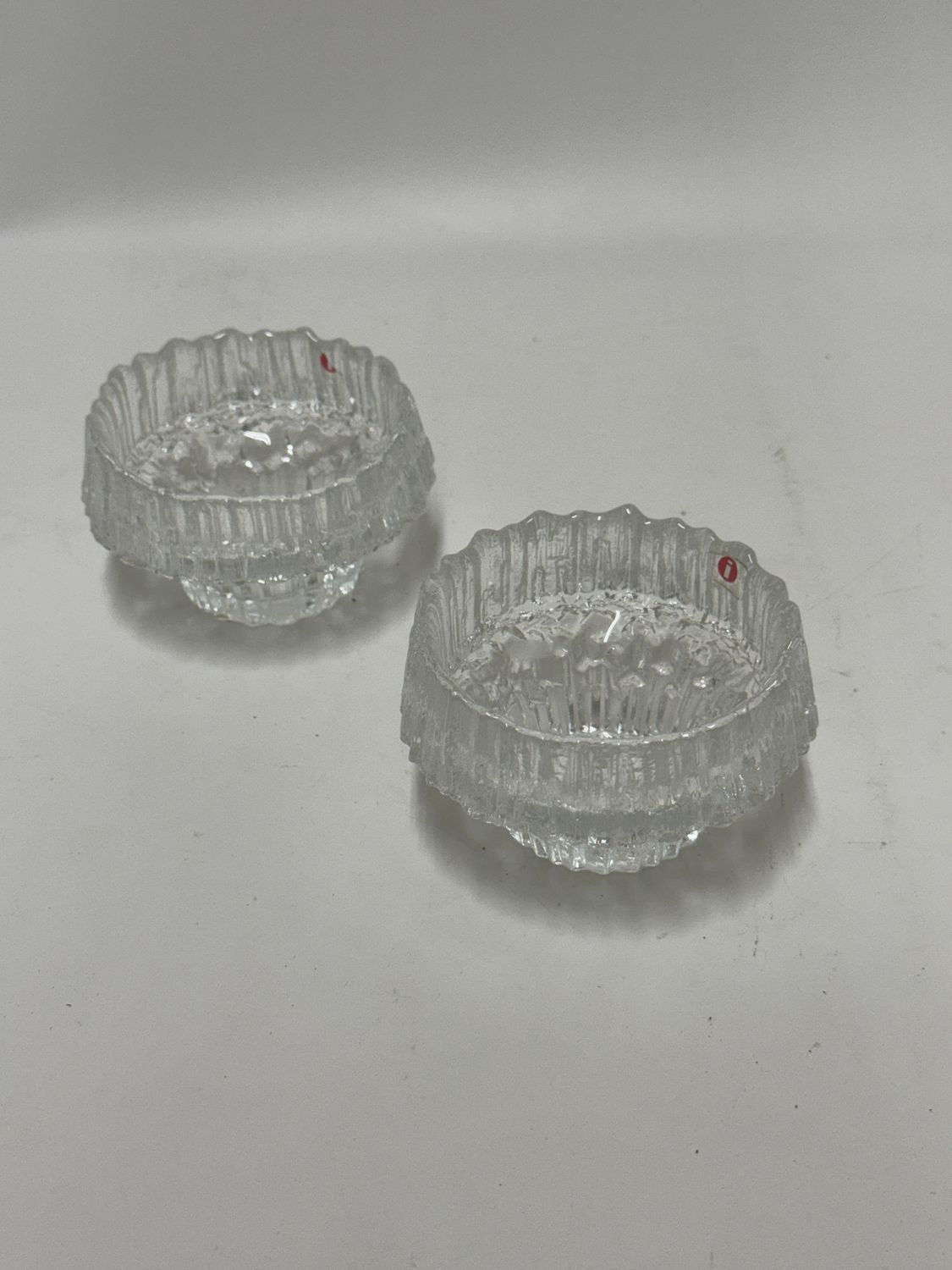 Iittala Finland Glass Bowl/Candle Holder, pair