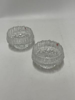 Iittala Finland Glass Bowl/Candle Holder, pair
