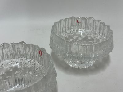 Iittala Finland Glass Bowl/Candle Holder, pair