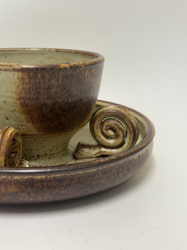 Studio Pottery Vintage Hors D'oeuvres/Chip &amp; Dip Tray