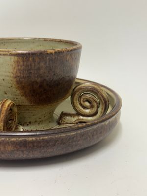 Studio Pottery Vintage Hors D'oeuvres/Chip &amp; Dip Tray