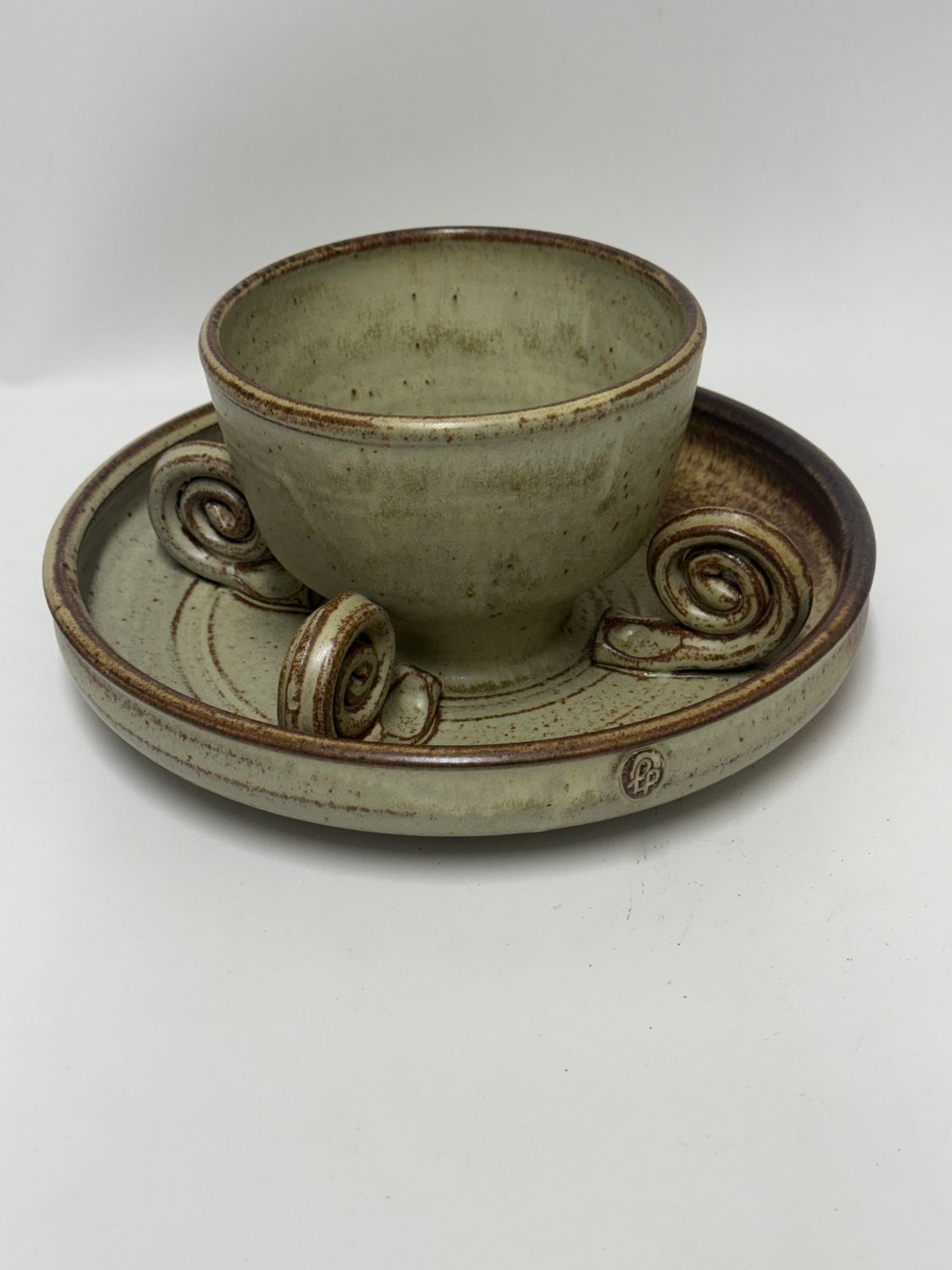 Studio Pottery Vintage Hors D'oeuvres/Chip &amp; Dip Tray
