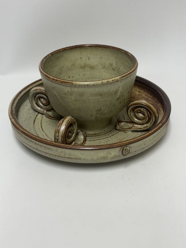 Studio Pottery Vintage Hors D'oeuvres/Chip &amp; Dip Tray