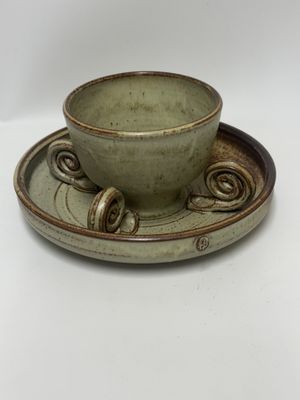 Studio Pottery Vintage Hors D'oeuvres/Chip &amp; Dip Tray