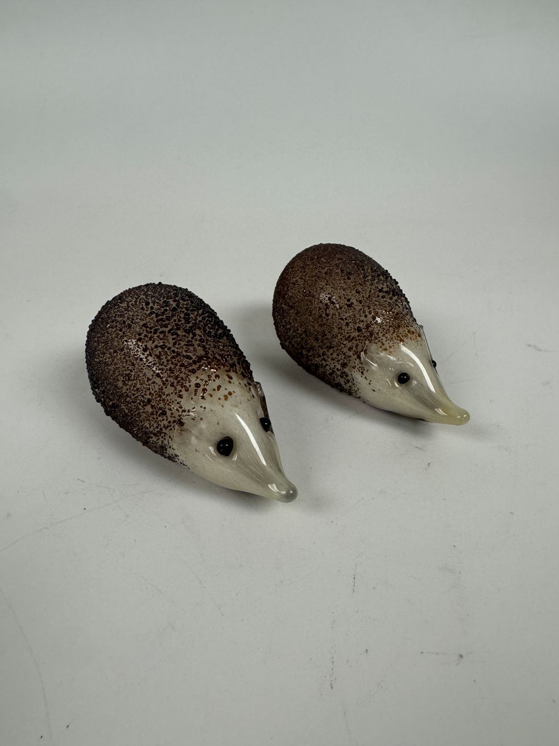 Art Glass Hedgehogs by Langham Glass, Pair