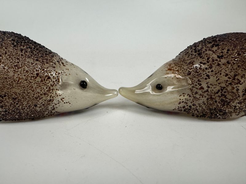 Art Glass Hedgehogs by Langham Glass, Pair