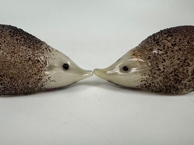 Art Glass Hedgehogs by Langham Glass, Pair