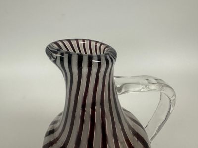 West German Art Glass Striped Pitcher/Vase